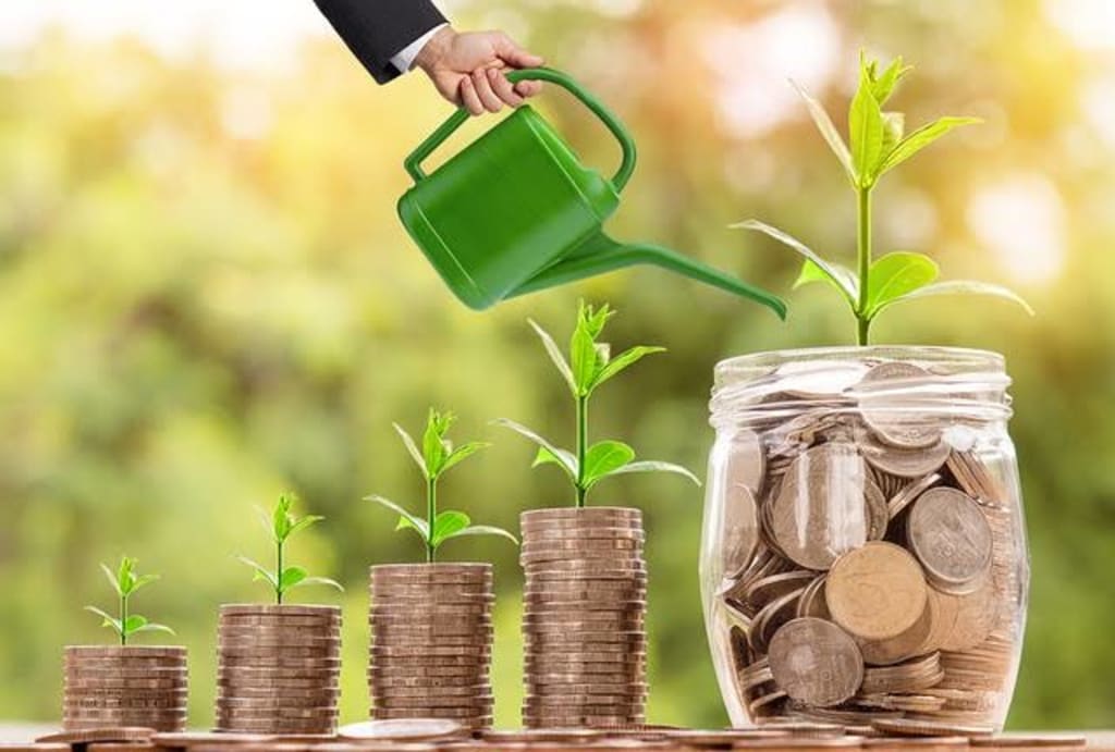 Saving money easy ways – coins stack with plant growth representing smart investment and wealth growth.