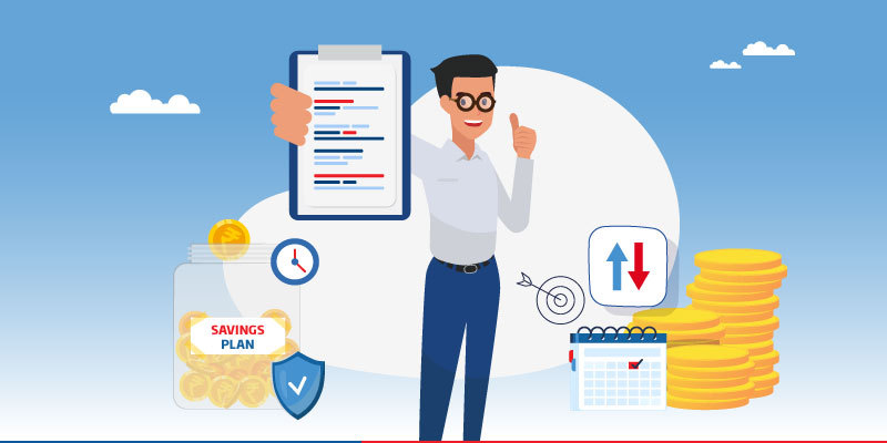 Benefits of saving and investing showing financial planning, savings plan and wealth growth illustration