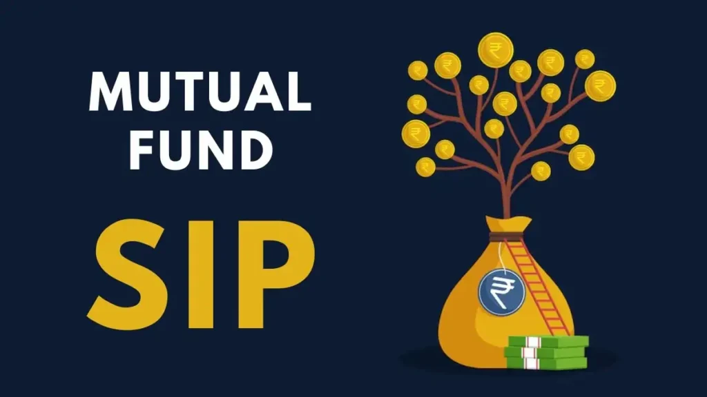 Mutual Fund SIP investment concept image with growing money tree and rupee symbol.