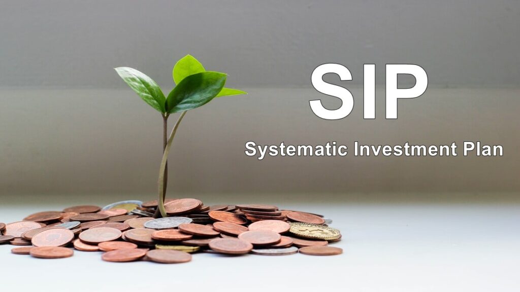 SIP Systematic Investment Plan showing plant growing on coins representing power of compounding