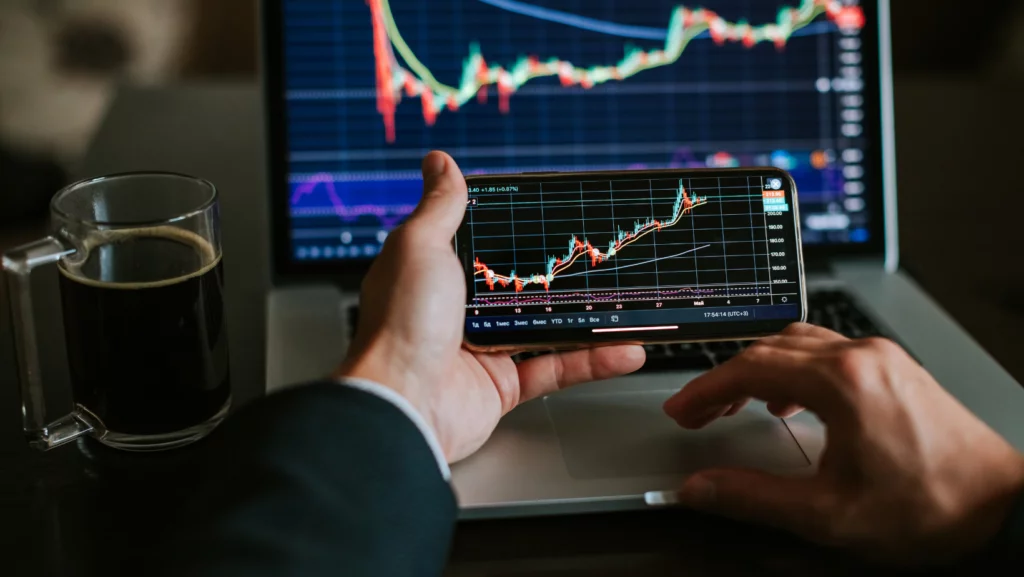 Market analysis basics with technical and fundamental analysis on trading charts