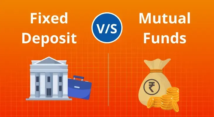 Fixed deposit vs mutual funds comparison image explaining which investment is best for beginners