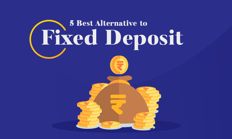 5 best alternatives to fixed deposit showing money bag and coin illustration for better returns