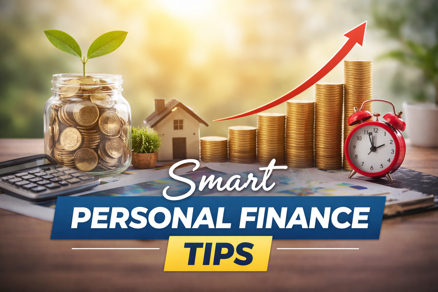 Personal finance planning showing budgeting, saving, investment and financial growth concepts