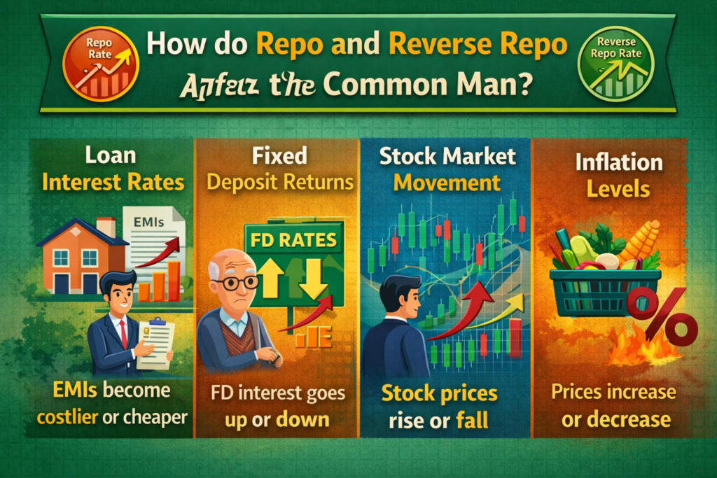 How repo and reverse repo rates affect the common man – impact on EMIs, fixed deposits, inflation and stock market