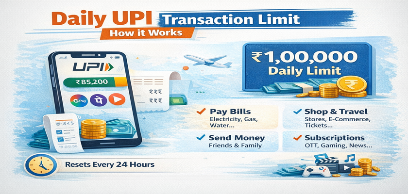 How daily UPI transaction limit works in India – UPI limit 2026
