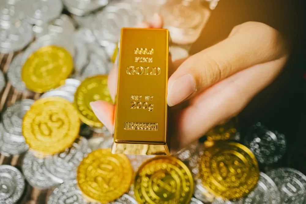 Gold Price Today 24K gold bar investment concept in India