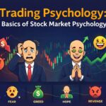 Trading Psychology Basics of Stock Market Psychology showing fear, greed, hope and revenge emotions with stock market chart