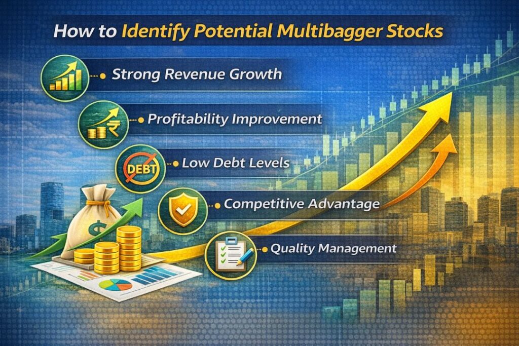 How to identify potential multibagger stocks using revenue growth strong fundamentals scalable business and competitive advantage