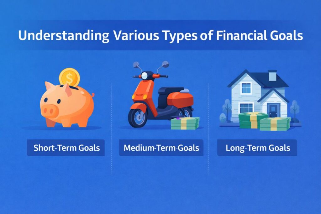 Types of Financial Goals – Short Term, Medium Term and Long Term Financial Planning Illustration