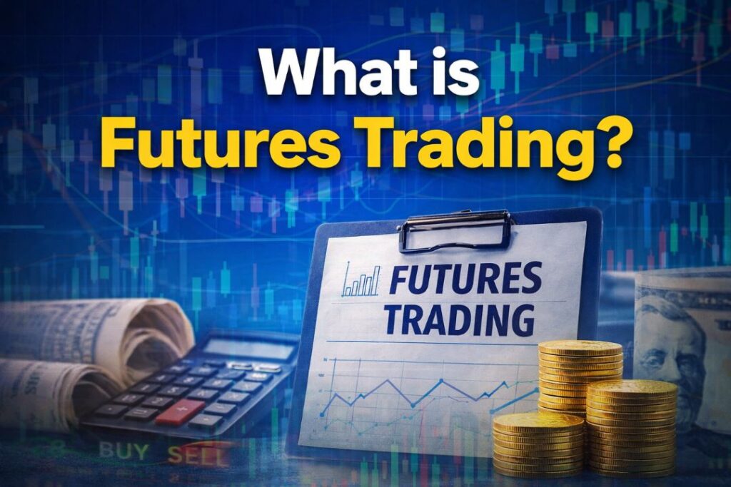 What is futures trading concept illustration with charts and market analysis visuals