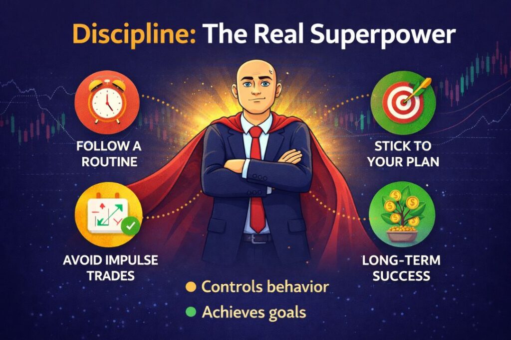 Discipline in trading showing routine, planning and long-term success
